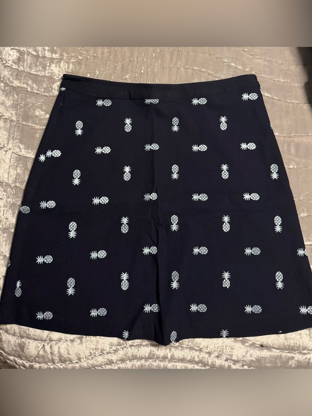 Navy Pineapple Print Skirt